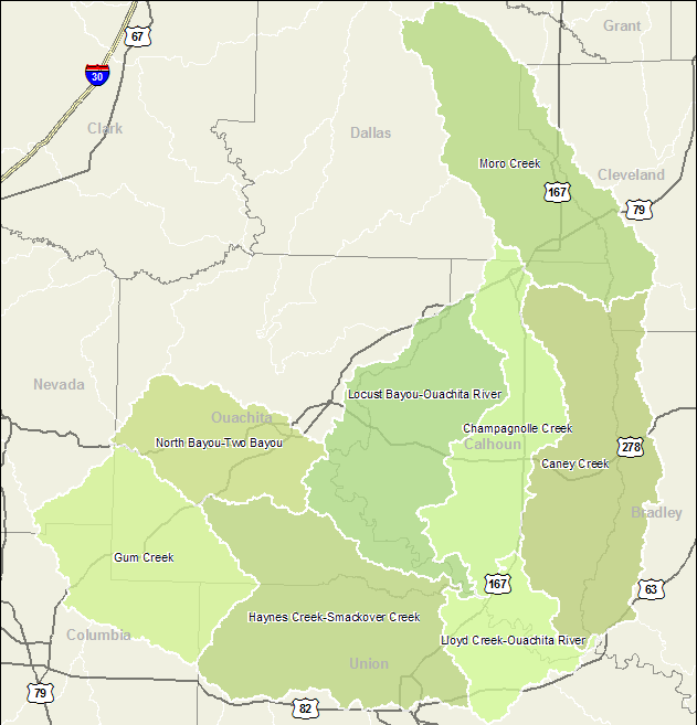 Arkansas Watershed Information System - 8-Digit: 08040201